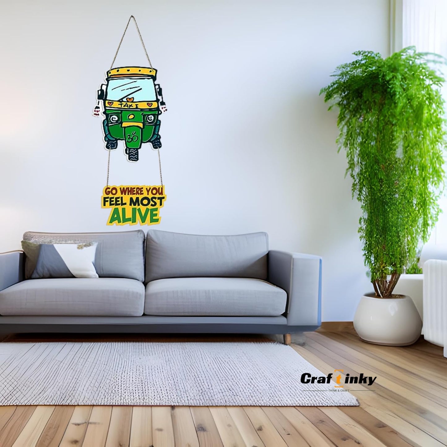 Taxi Design Wall Hanging go Where You Feel Alive Quote Adventure ready Decor