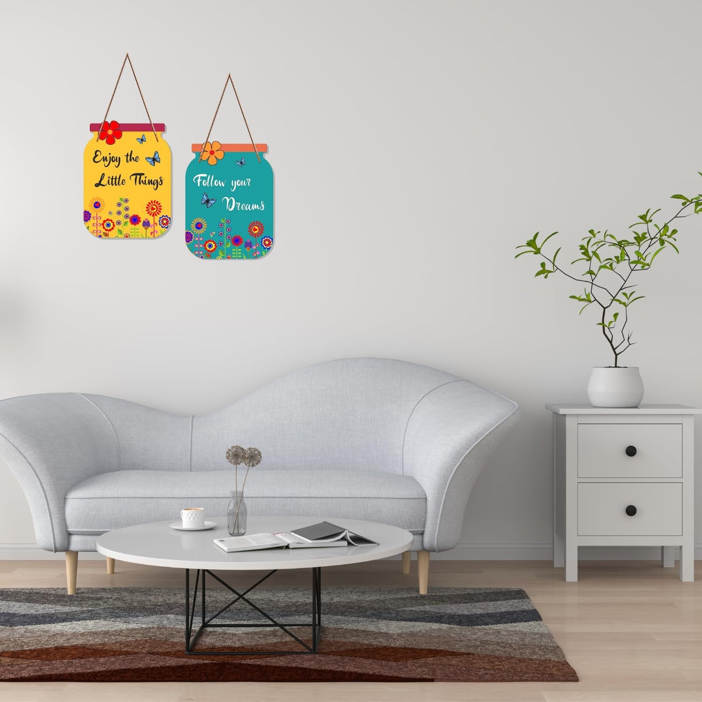 Matka Design Wall Hanging enjoy The Little Things Rustic Engineered Wood Decor