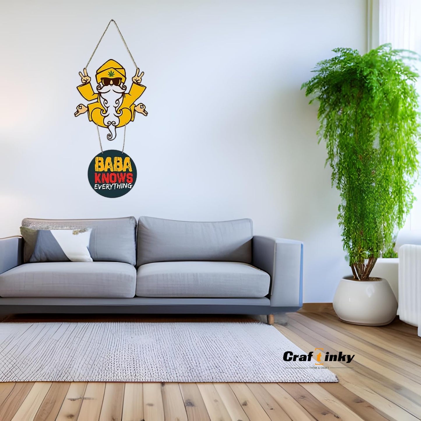 Baba Knows Everything Wall Hanging Quirky Engineered Wood Decor