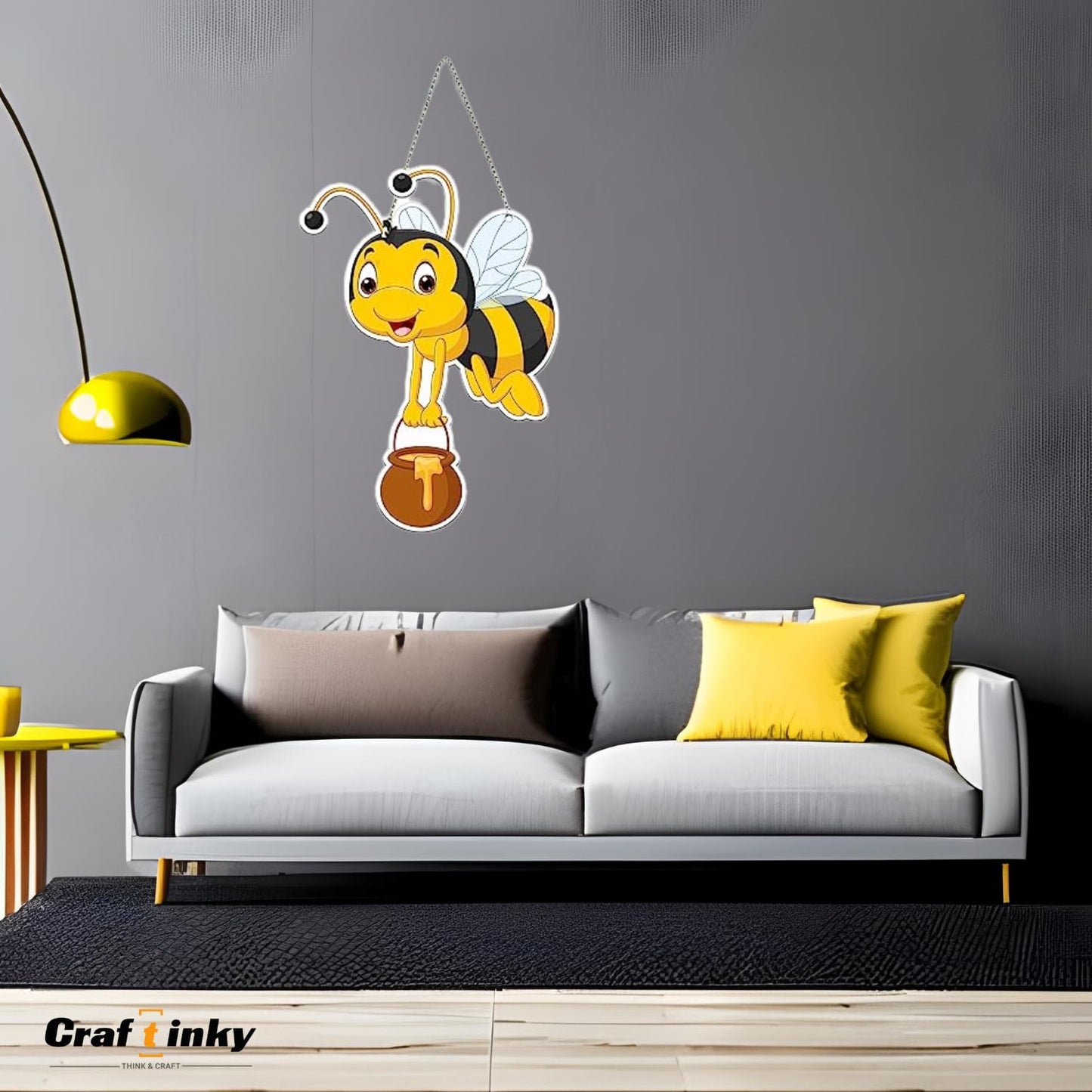 Honey Bee Wall Hanging: Charming Engineered Wood Decor For Your Home