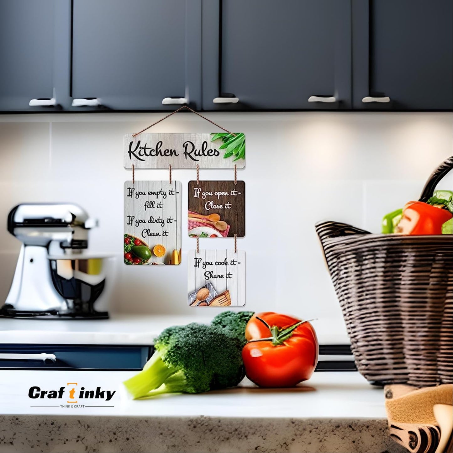 Kitchen Rules Wall Hanging Add Charm And Order To Your Cooking Space