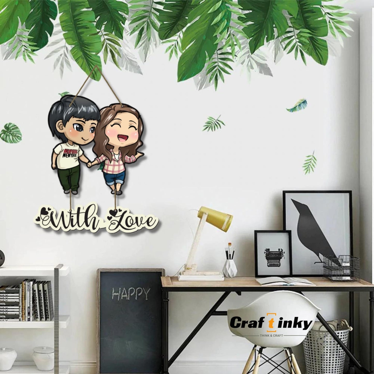 Boy & Girl Couple Wall Hanging Elegant Engineered Wood Decor For Your Home