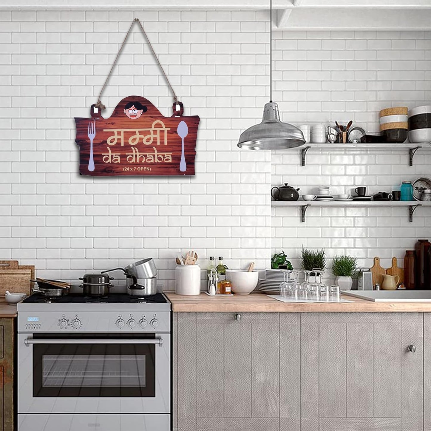 Mummy Da Dhaba Wall Hanging Homely Engineered Wood Decor