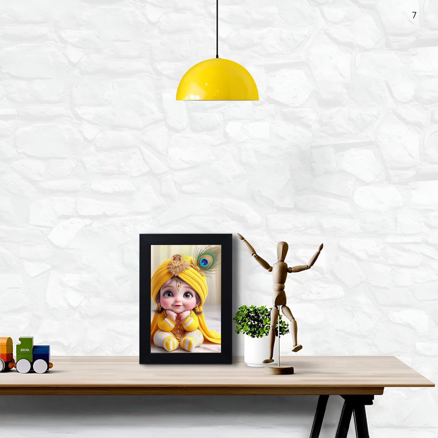 Shri Bal Gopal Painting for Pregnant Women | Kanha Ji Poster | Laddu Lord Makhan Chor | Walls Home Bedroom Living Room Decoration Gift.