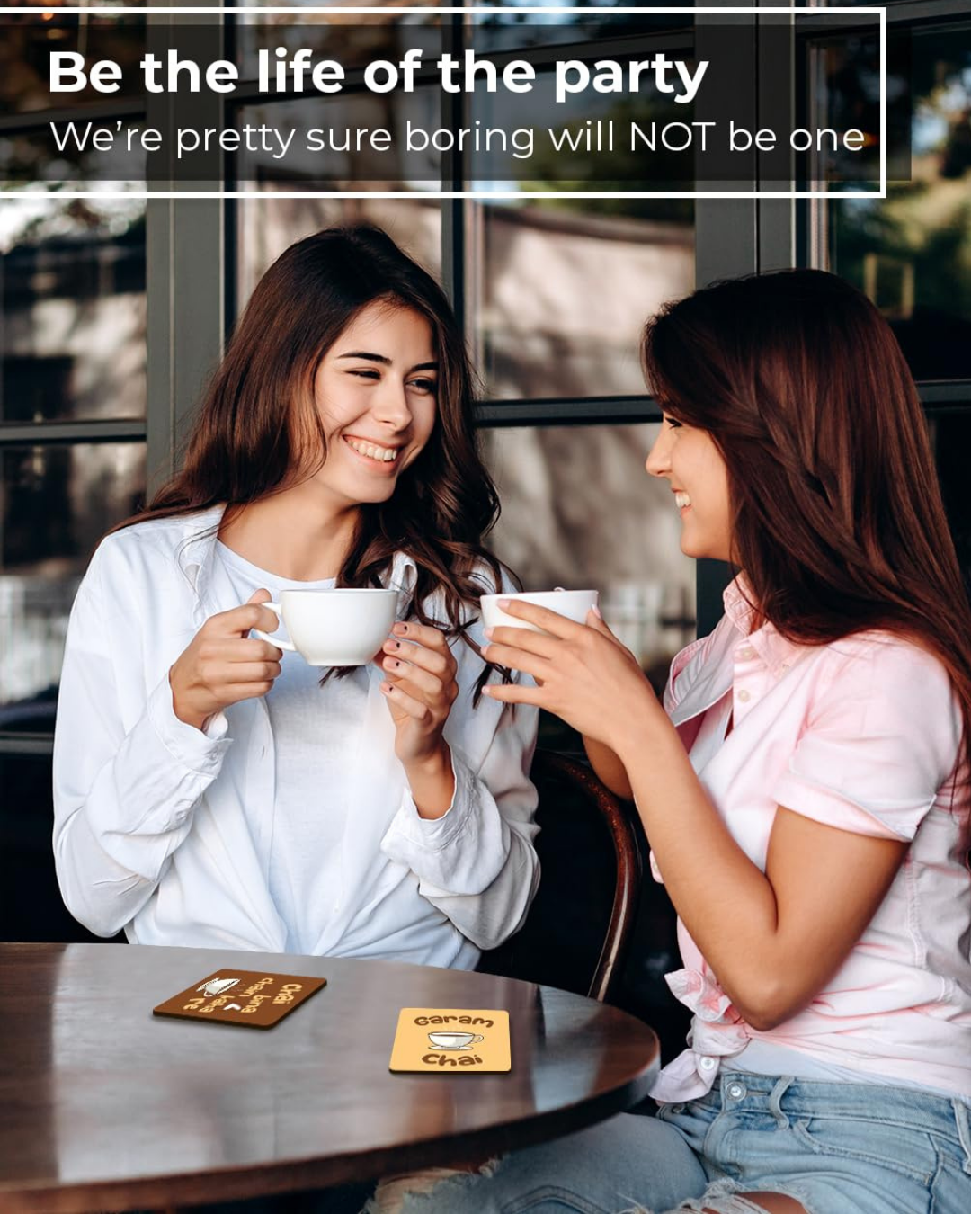 Premium Designer Square Quotes Beautiful Wooden Coasters Fit for Tea Cups, Coffee Mugs and Glasses (Set of 6)015