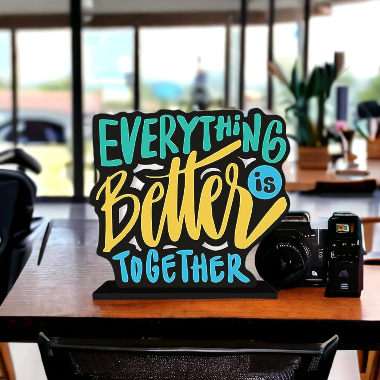 Everything Is Better Together Table Decor Engineered Wood Inspirational Quote