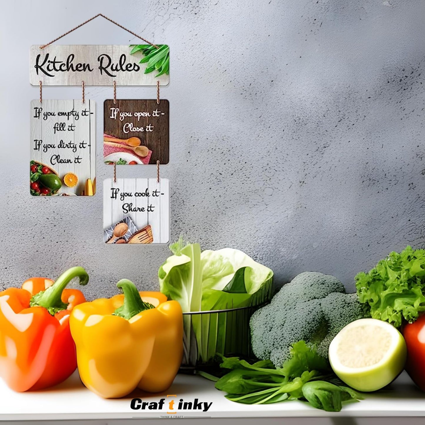 Kitchen Rules Wall Hanging Add Charm And Order To Your Cooking Space