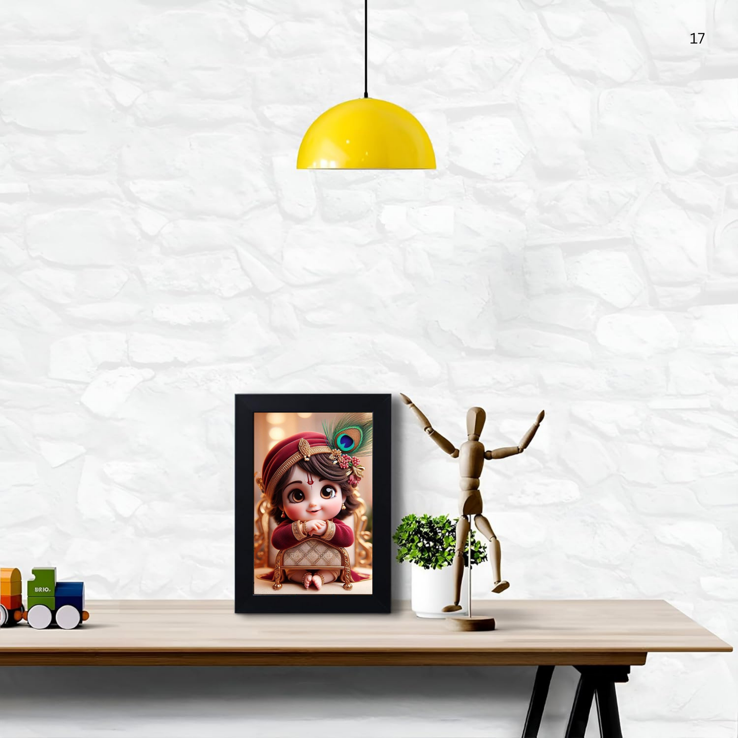 Baby Krishna God Wall Photo Frame for Home Decor Bedroom Pooja Room,Kids Room, Living Room