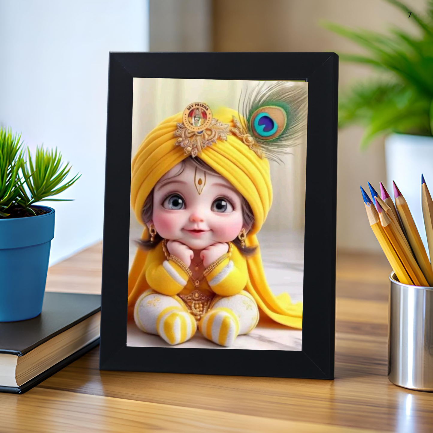 Shri Bal Gopal Painting for Pregnant Women | Kanha Ji Poster | Laddu Lord Makhan Chor | Walls Home Bedroom Living Room Decoration Gift.
