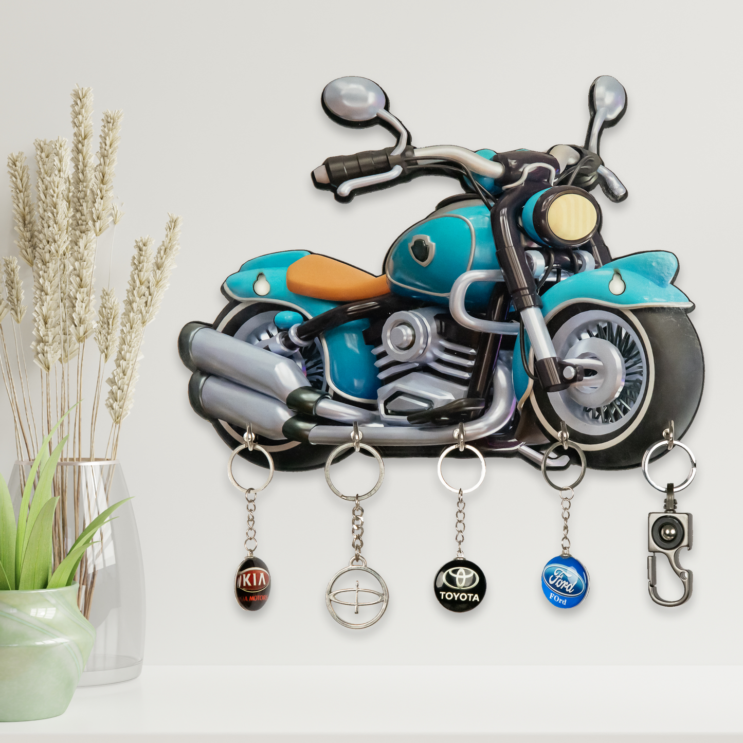 "Blue Bike" Wooden key Holder (8X11inch)