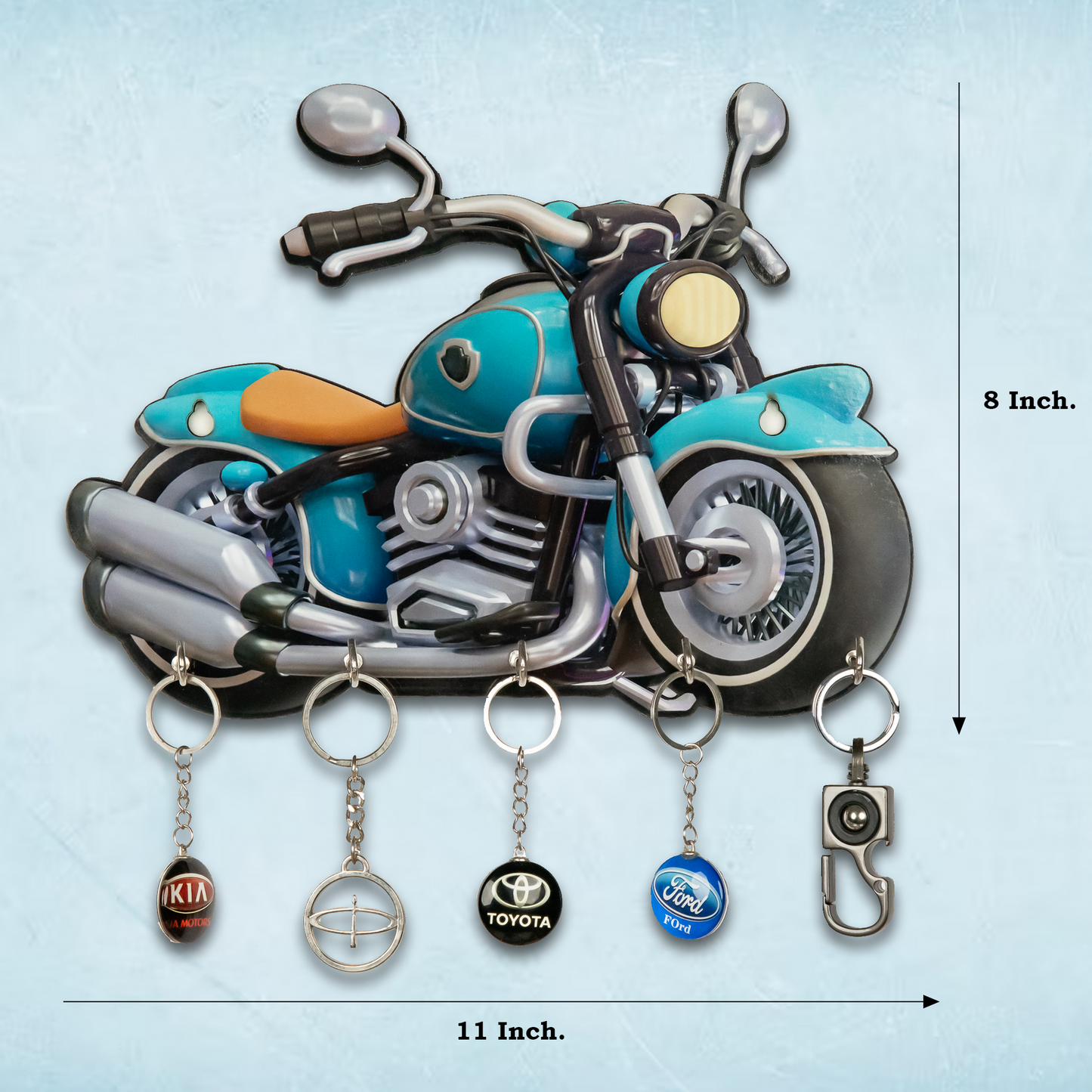 "Blue Bike" Wooden key Holder (8X11inch)