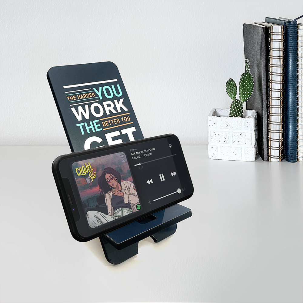"Motivational 'The Harder You Work, The Better You Get' Phone Stand - 3x7 Inch Portable Holder"