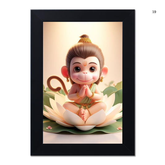 Wood Hanuman Ji Photo Wall Hanging Home Décor Panchmukhi Hanuman Photo Wall Decoration