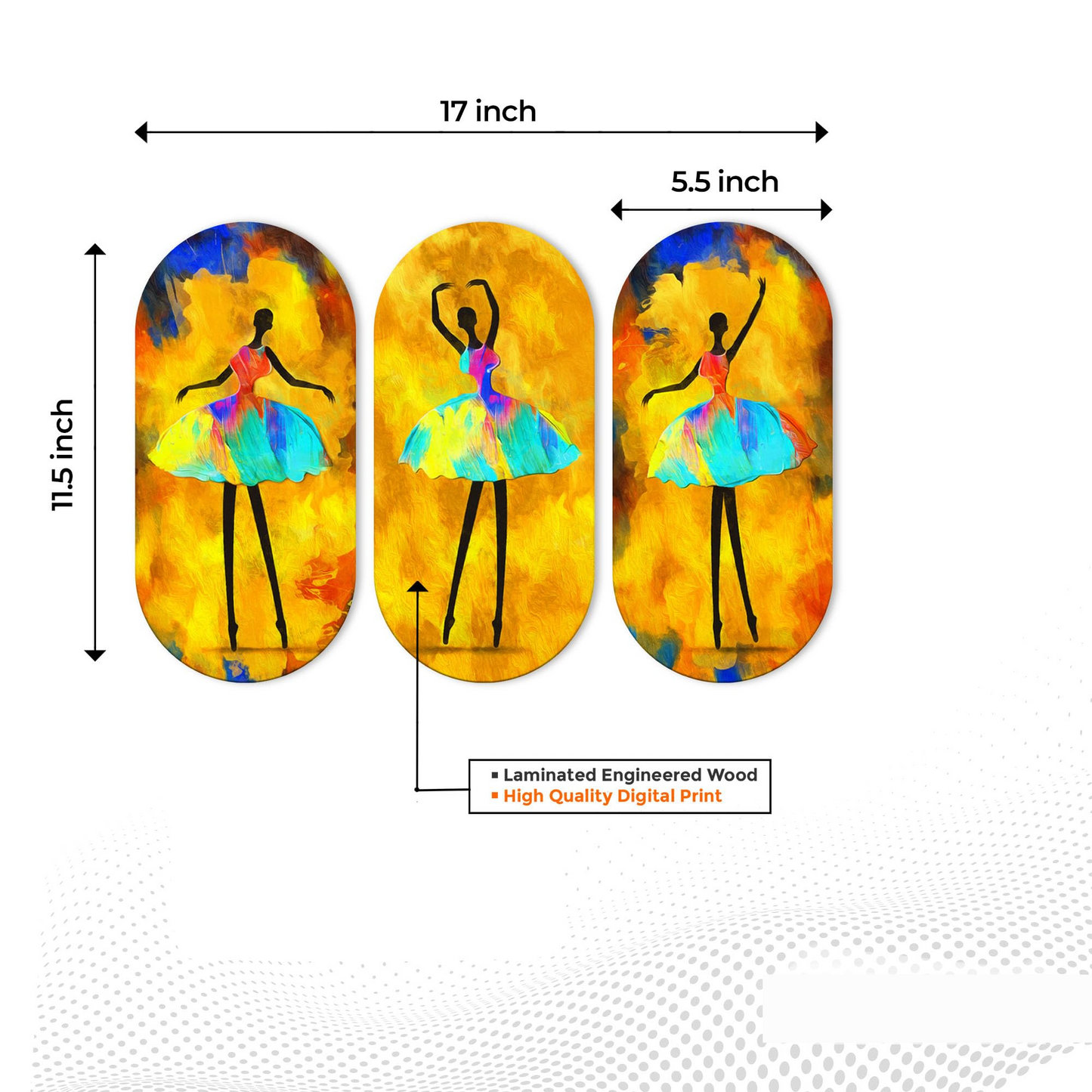 Ballerina Dancing Abstract Art Wooden Wall Hanger for Home | Office | Living Room | Gift | Modern Decoration Items | Kitchen Wall Decor