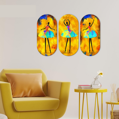 Ballerina Dancing Abstract Art Wooden Wall Hanger for Home | Office | Living Room | Gift | Modern Decoration Items | Kitchen Wall Decor
