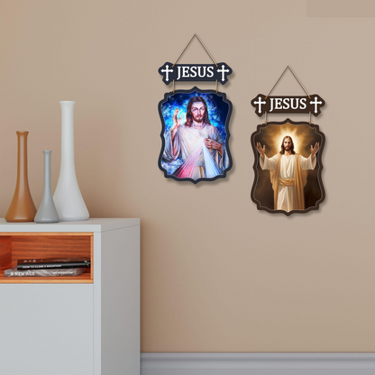 Jesus Wooden Wall Hanging Decoration Items for Home | Gifts | Bedroom | Wooden Wall Hanger | Mdf Wall Artwork Decoration for Living Room | Modern Decor Items