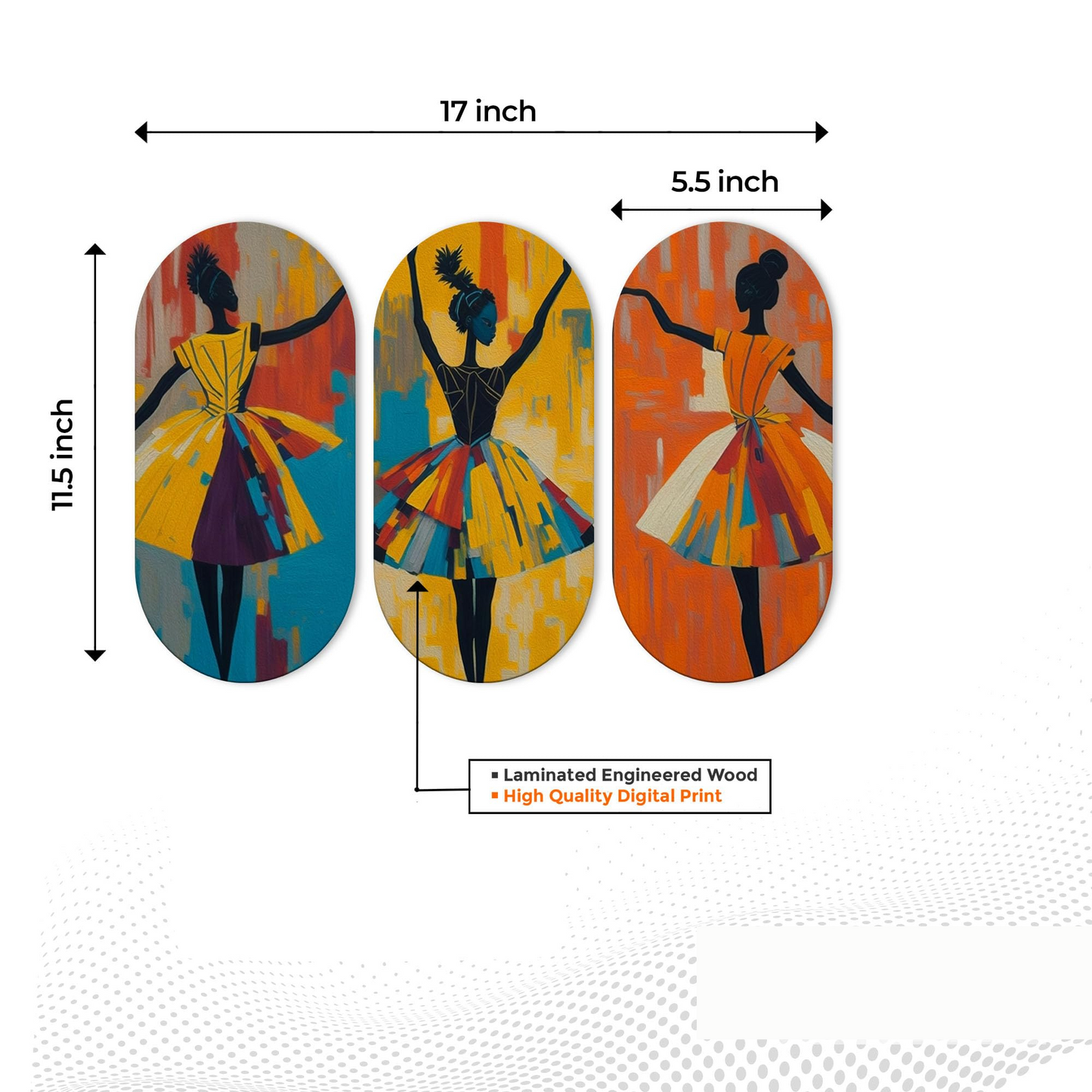 Abstract Art Dancers Wood Wall Hanging Decoration Items for Home | Gifts | Wooden Wall Hanger | Mdf Wall Decoration for Living Room
