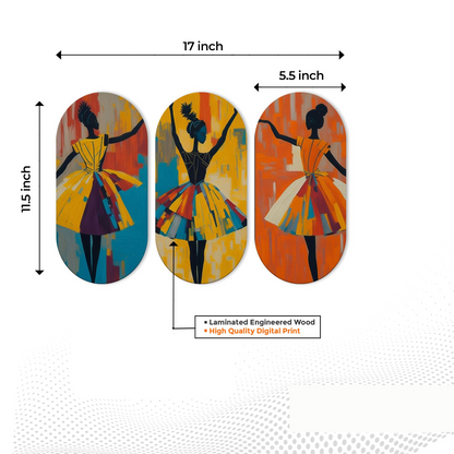 Abstract Art Dancers Wood Wall Hanging Decoration Items for Home | Gifts | Wooden Wall Hanger | Mdf Wall Decoration for Living Room