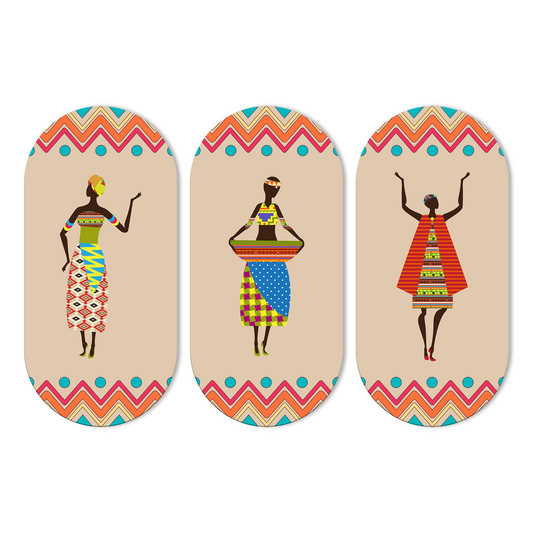 African Women Dancing Warli Art Wooden Wall Hanger for Home | Office | Living Room | Gift | Modern Decoration Items | Kitchen Wall Decor