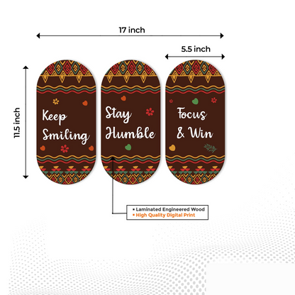 Keep Smiling Positive Quotes Printed Wooden Wall Hanger for Home | Office | Living Room | Gift | Modern Decoration Items | Kitchen Wall Decor