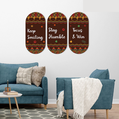 Keep Smiling Positive Quotes Printed Wooden Wall Hanger for Home | Office | Living Room | Gift | Modern Decoration Items | Kitchen Wall Decor