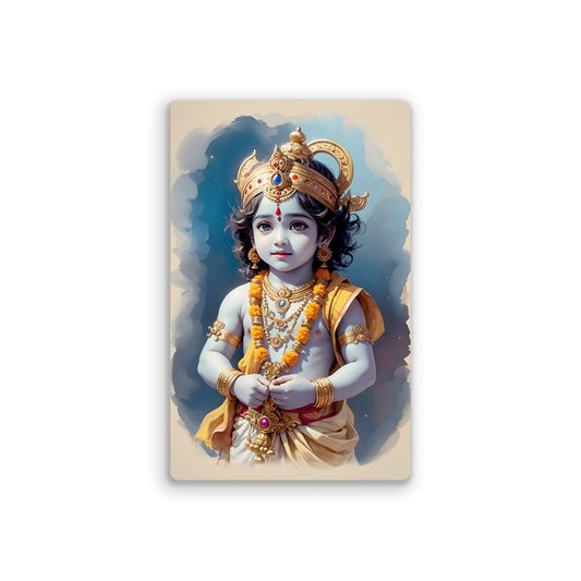 Lord Krishna Fridge Magnet Kitchen Decor Home Decoration Little Krishna Photo Digital Fridge Magnet Acrylic Fridge Magnet Size : 8.2 x 5.2 Cms