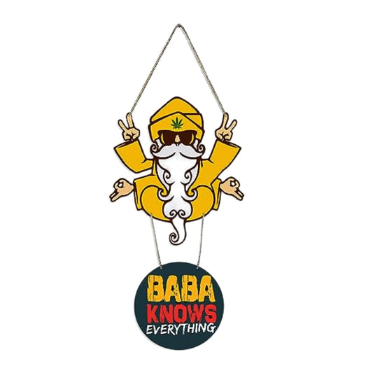 Baba Knows Everything Wall Hanging Quirky Engineered Wood Decor