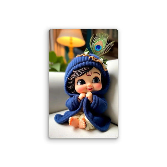 Bal Krishna Fridge Magnet Kitchen Decor Home Decoration Little Krishna Photo Digital Fridge Magnet Religious Gifts Matte Finish Fridge Magnet Size : 8.2 x 5.2 Cms