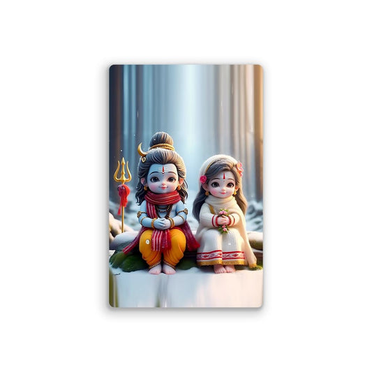 Lord Shiv Parvati Fridge Magnet Religious Return Gifts Home Decoration Kitchen Decor Gift Shiv Parvati Photo Magnet Refrigerator Magnet God Photo Fridge Magnet Acrylic Size 8.2 x 5.2 CM