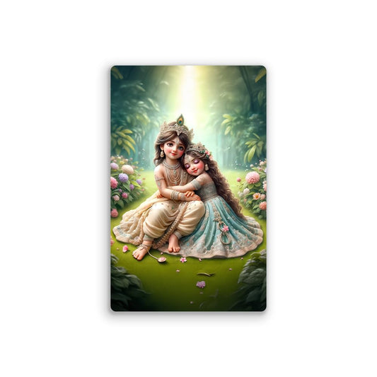 Lord Krishna Radha Fridge Magnet Religious Return Gifts Kitchen Decor Home Decoration Little Radhe Krishna Photo Digital Fridge Magnet Fridge Door Decoration Magnet Size : 8.2 x 5.2 CM
