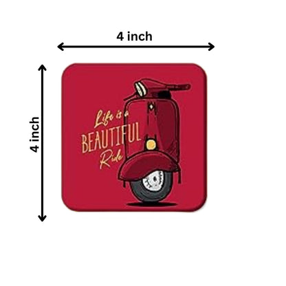 Baby Monk Design Tea coffee Coaster Set  Engineered Wood Inspirational Drinkware Accessories
