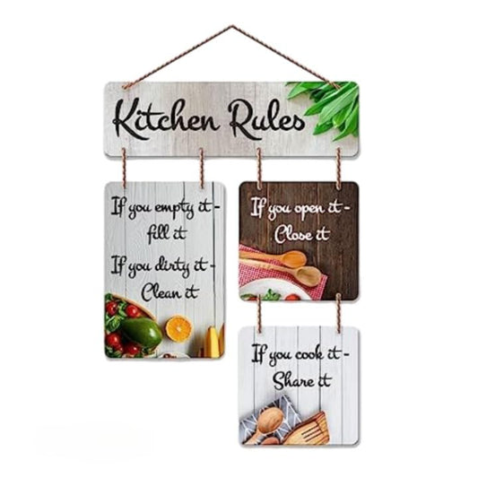 Kitchen Rules Wall Hanging Add Charm And Order To Your Cooking Space
