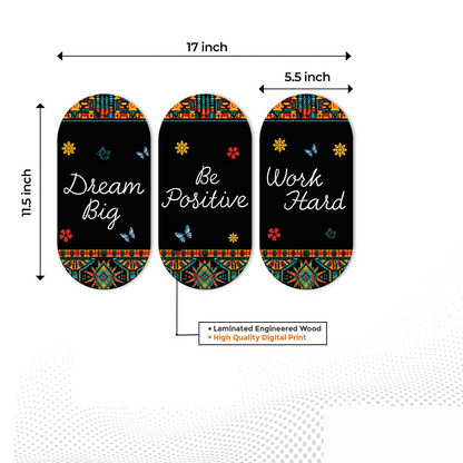 Dream Big Positive Quotes Printed Wooden Wall Hanger for Home | Office | Living Room | Gift | Modern Decoration Items | Kitchen Wall Decor