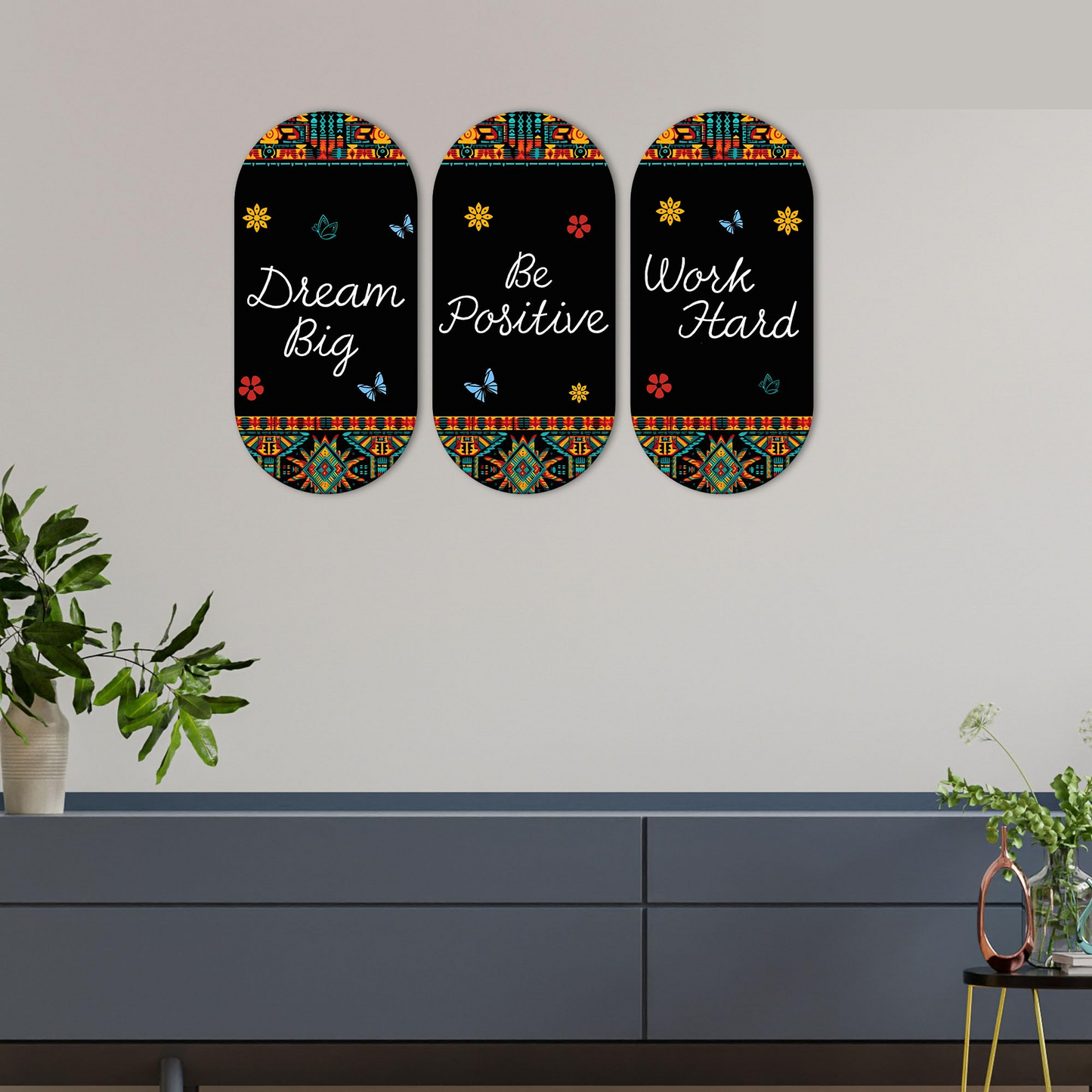 Dream Big Positive Quotes Printed Wooden Wall Hanger for Home | Office | Living Room | Gift | Modern Decoration Items | Kitchen Wall Decor