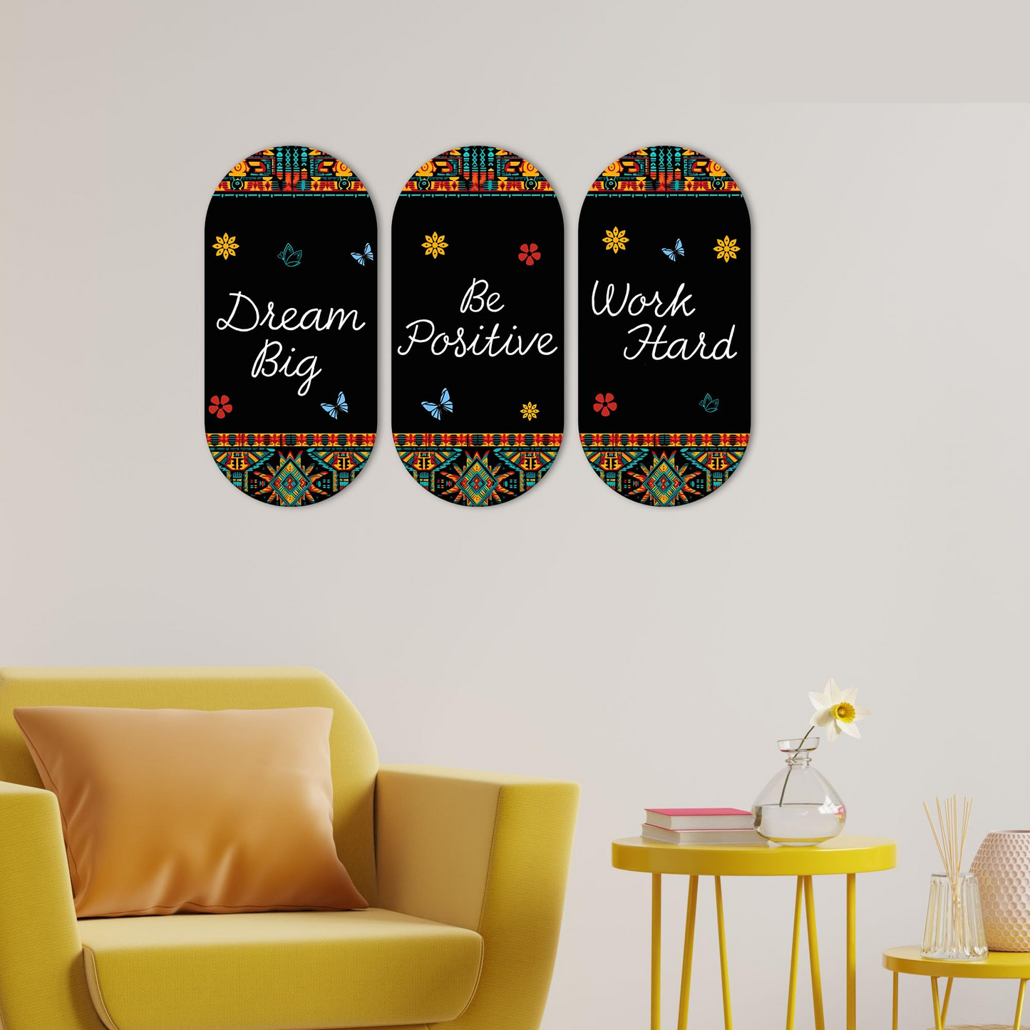 Dream Big Positive Quotes Printed Wooden Wall Hanger for Home | Office | Living Room | Gift | Modern Decoration Items | Kitchen Wall Decor