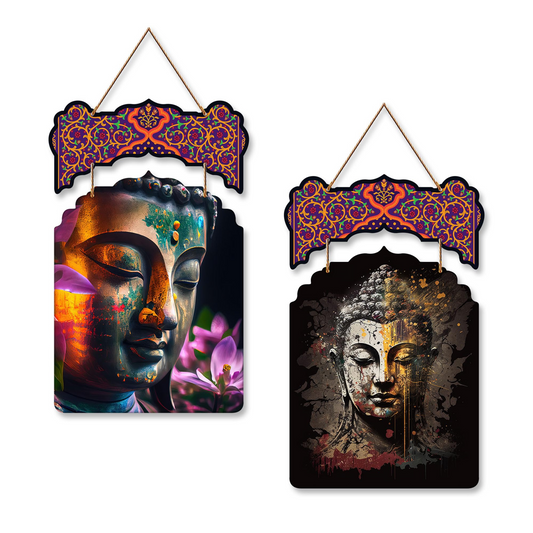 Buddha Wooden Wall Hanging Decoration Items for Home | Gifts | Bedroom | Wooden Wall Hanger | Mdf Wall Decoration for Living Room | Modern Decor Items