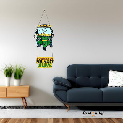 Taxi Design Wall Hanging go Where You Feel Alive Quote Adventure ready Decor
