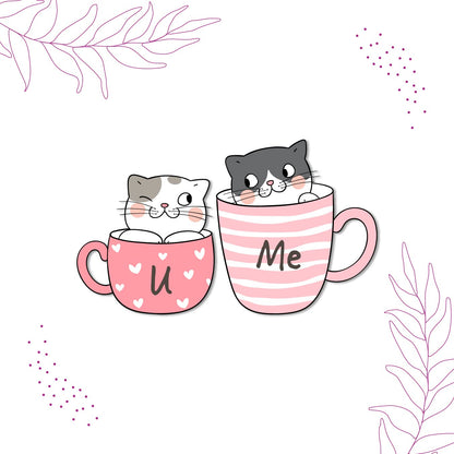 You&Me Wooden Fridge Magnet(Pack of 1) Valentine,Anniversary,Couple&Love Gift Valentine Couple Wedding Anniversary Gift&Decoration for Husband-Wife,Boyfriend-Girlfriend,Him-Her,Men-Women
