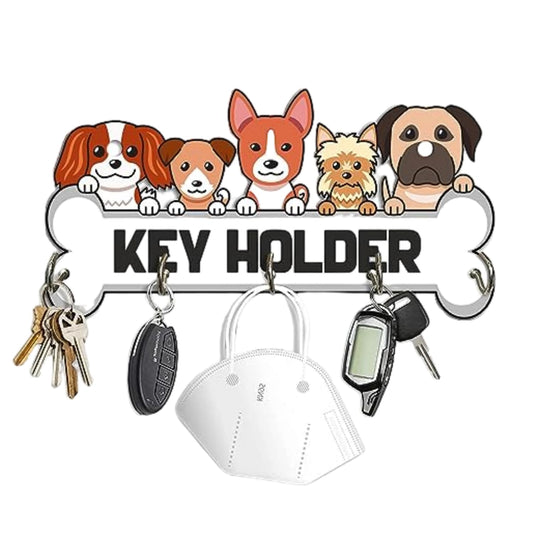 Animal Design Key Holder With Inspirational Quote  Engineered Wood Wall Organizer