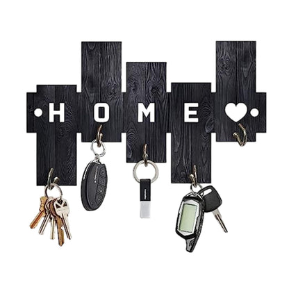 Home Wooden Design Key Holder With Inspirational Quote  Engineered Wood Wall Organizer