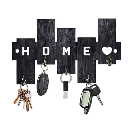 Home Wooden Design Key Holder With Inspirational Quote  Engineered Wood Wall Organizer