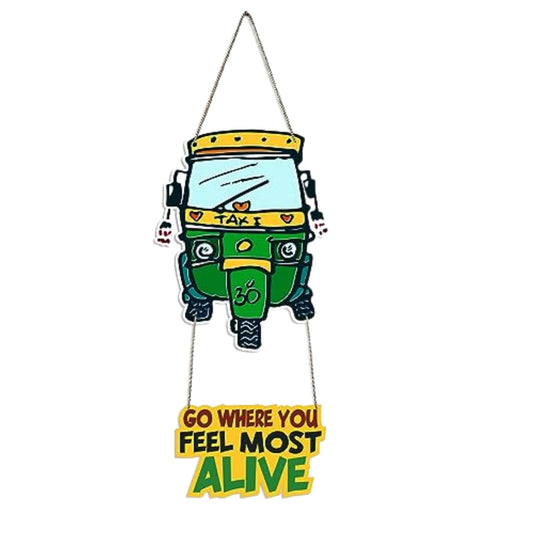 Taxi Design Wall Hanging go Where You Feel Alive Quote Adventure ready Decor