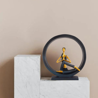 oga Posture Showpiece Statue | Sculptured Lady Poly Resin Figurine for Yoga Studio, Relaxation Corner, & Fitness Room | Yoga Art