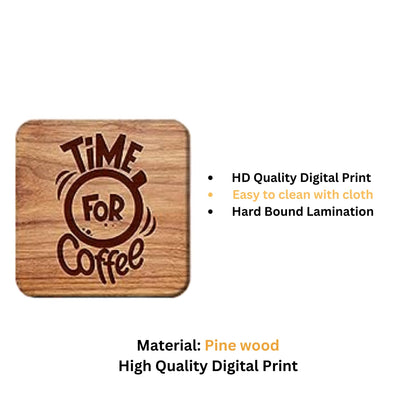 Life Begins After Tea Tea coffee Coaster Set  Engineered Wood Drinkware Accessories