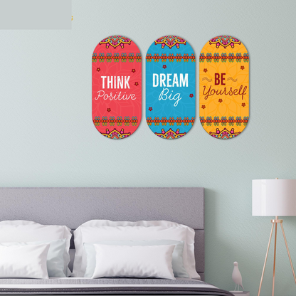 Positive Quotes Printed Wooden Wall Hanger for Home | Office | Living Room | Gift | Modern Decoration Items | Kitchen Wall Decor