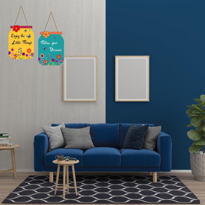 Matka Design Wall Hanging enjoy The Little Things  Rustic Engineered Wood Decor