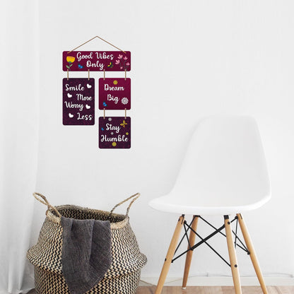 Inspirational Wall Hanging Sign Good Vibes Only with Positive Quotes for Home Decor