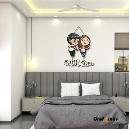 Boy & Girl Couple Wall Hanging Elegant Engineered Wood Decor For Your Home