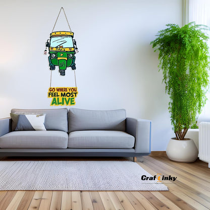 Taxi Design Wall Hanging go Where You Feel Alive Quote Adventure ready Decor