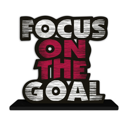 Focus on the Goal Wooden Idols And Figurine Focus On The Goal Quote Table Decor For Office Desk Showpiece | Home Decoration | Living Room | Modern Gifting Item